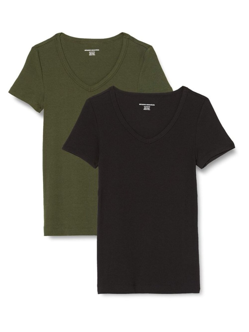 Women's Slim-Fit Short-Sleeve V-Neck T-Shirt, Pack of 2